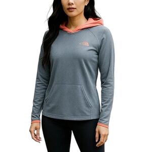 The North Face Women's Performance Hoodie Sweatshirt - Gray & Coral